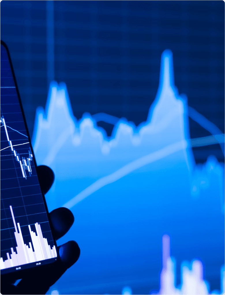Financial graph on a mobile phone